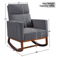 thumbnail image 7 of Easyfashion 2pcs Upholstered Rocking Chair with Arm and Rubber Wood Legs for Home, Gray, 7 of 7