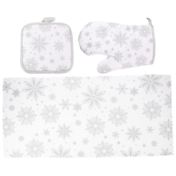 GAXIRE Decorative Kitchen Towels and Insulated Cooking Gloves Set, Assorted Colors, Holiday Kitchen Accessories