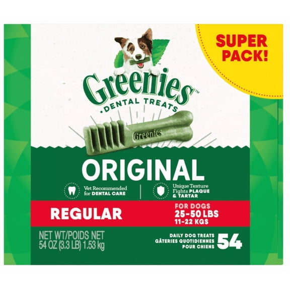 Greenies™ Adult Regular Dog Dental Treats - Natural, Oral Health, Original, 54 Count