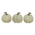 thumbnail image 1 of Ensemble de 3 Citrouilles Artificielles Blanches pour Récolte d'Automne 4 Pouces, 1 of 2