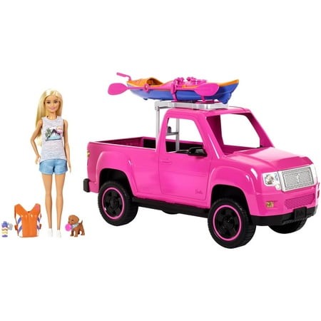 Barbie Camping Fun Doll, Pink Truck and Sea Kayak Adventure