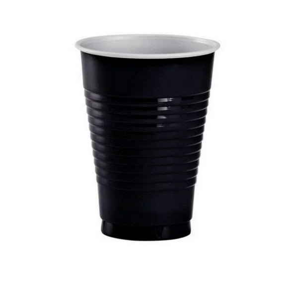 Disposable 9oz Black Plastic Cups: 8CT