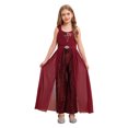 thumbnail image 1 of TiaoBug Combinaison à Sequins pour Filles Combinaisons Sans Manches Robe Maxi en Chiffon Combinaisons pour 7-14 Ans Bourgogne 12, 1 of 7
