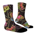 thumbnail image 7 of Kaondbfi Stockings for Women Fashion Mardi Gras Masquerade Mask Printed Socks Pretty Colorful Crew Socks, 7 of 7