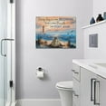 thumbnail image 2 of Sea Turtle Bathroom Decor Wall Art Beach Blue Ocean Lighthouse Inspirational Quotes Pictures Wall Decor Canvas Painting Prints Artwork Home Decorations Framed for Bedroom Office Kitchen 16"x12", 2 of 6