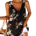 thumbnail image 3 of Qarigey Chaleco de mujer Camiseta sin mangas con cuello en V sexy Camiseta sin mangas con estampado floral, Negro, S Prendas para la parte del cuerpo negro M Qarigey AP002036-10, 3 of 4