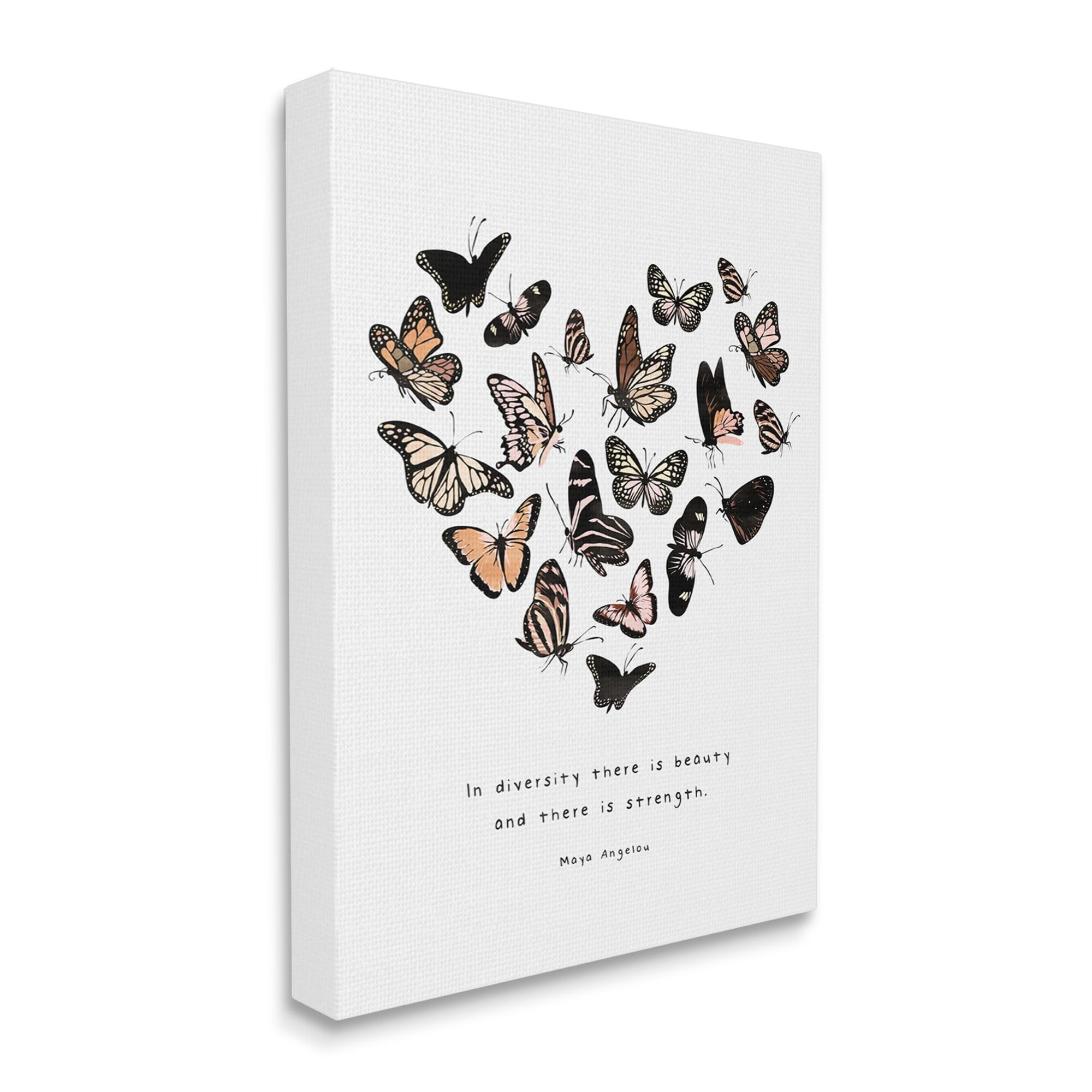 Stupell Industries In Diversity There's Beauty and Strength Butterfly Heart, 36 x 48,Design by Erica Billups