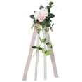 thumbnail image 2 of Boda Pasillo Decoraciones PEW Flores, Pasillo Silla Respaldo Floral Decoración, Fiesta Rústica Decoración PEW Flores para Iglesia Silla Decoraciones, Rosa claro, 2 of 8