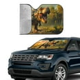 thumbnail image 4 of Zufioo Realistic Style Forest Dinosaur Print Car Windshield Sunshade, UV Protection Heat Insulation Protective Cover Suitable for Car, SUV, Truck Auto Accessories-Realistic Style Forest Dinosaur, 4 of 8