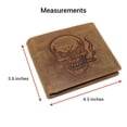 thumbnail image 6 of MARSHAL Mens Vintage Leather RFID Blocking Bifold Wallet for Men with Smoking Skull Design Tan, 6 of 9