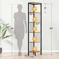 thumbnail image 6 of Corner Shelf Stand,Tall White Corner Shelf with LED Light with Music Sync and 16 Million DIY Color,Narrow Bookshelf Storage Rack Display Shelf Unit with Metal Frame for Living Room,Bedroom (White), 6 of 11