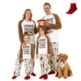 thumbnail image 3 of PatPat Christmas Pajamas 2 Piece Women Pjs Sets Family Matching Long Sleeve Top & Pants & Socks Sleepwear Sets with Cute Gingerbread Man Pattern, Khaki, L, 3 of 15
