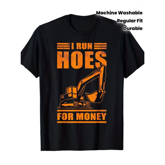 T Shirt Men's & Unisex Heavy Equipment Operator Excavator Bucket & Construction Worker Design