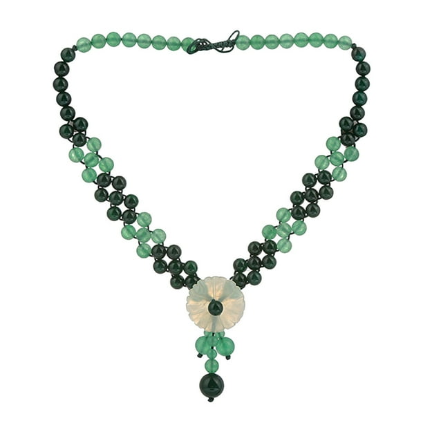 Collar de cadena de clavícula con piedra de jade de estilo étnico, regalo para mujer, accesorio de disfraz