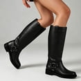 thumbnail image 4 of Timeless Women's Mid-Calf Boots with Adjustable Strap for Everyday Casual and Autumn Outfits Leather Upper Comfortable Block Heel - Outsole Versatile Solid Color Design, 4 of 4
