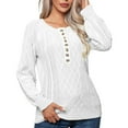 thumbnail image 1 of Chandail Décontracté Grande Taille pour Femmes Manches Longues Col Rond Chandail d'Hiver Chaud Col Roulé Texturé pour un Confort Quotidien, 1 of 8