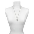 thumbnail image 3 of Delight Jewelry Silvertone XOXO - Round Seal Silvertone Fearless Bar Charm Necklace, 23", 3 of 4