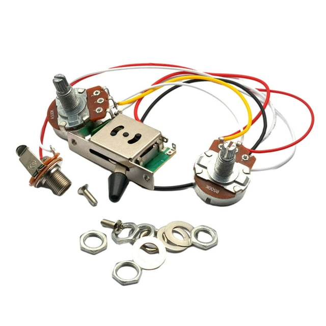 Conjunto de arnés de cableado de guitarra, conector de Metal, Cable de alambre, accesorios de actualización, circuito 3 vías perfke Arnés de cableado precableado