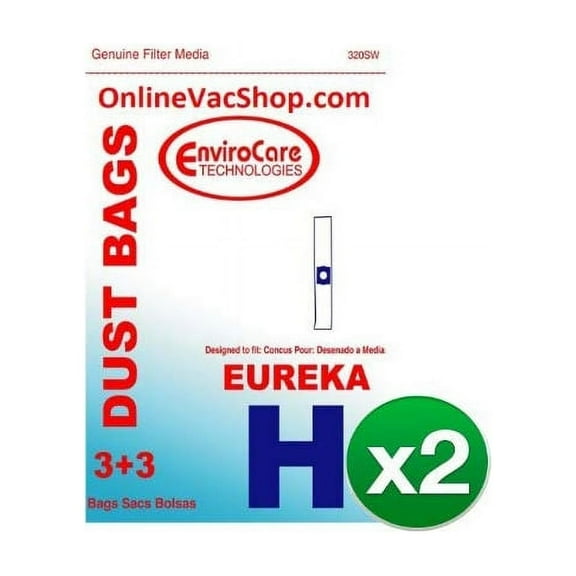 Replacement Part For Eureka Sanitaire 6 Vacuum cleaner Bags bag fits fit Style type H 1240, 1250, 500, 60, (Pack Of 6) # 320SW