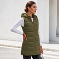 thumbnail image 5 of Cmfcve Womens Plus Size Full Zip Puffer Vest Long Hooded Sleeveless Padded Jacket Fall Winter Casual Quilted Warm Outerwear, 5 of 9
