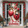 thumbnail image 6 of Red White Theme Love Welcome Banner Heart Pattern Romantic Display Gnome Design LOVE Letter Heart Backdrop for Valentine's Day Party Romantic Gathering Welcome Event, 6 of 9