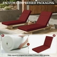 thumbnail image 2 of Snubbull 2 Pack Outdoor Chaise Lounge Cushions, with High-Density Foam, Ties Waterproof & Fade Resistant for Lawn and Pool Lounge Chairs, 80x26x4 inch, Burgundy, 2 of 6