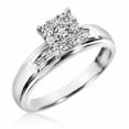 thumbnail image 2 of TAAPSEE JEWELS Cubic Zirconia Round Cut His & Her Wedding Trio Ring Set 14K White Gold Plated Silver, 2 of 4