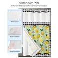 thumbnail image 2 of No Hook Shower Curtain with Snap in Liner,Farmhouses Lemons Flower Leaves Waterproof Bath Curtain Double Layers with See Through Top Window,Black White Plaid Hotel Shower Curtains 36x72in, 2 of 9