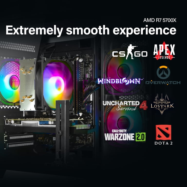 WIWB, Gaming PC Desktop, Ryzen 7 5700X, RTX 5060 8GB, 16GB DDR4