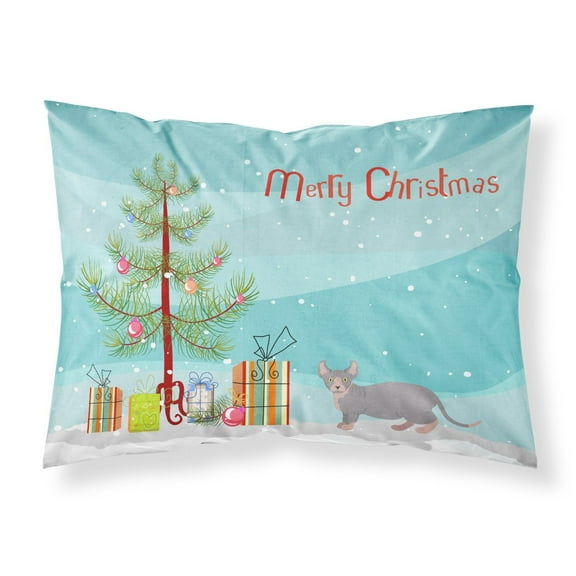 Dwelf 4 Cat Merry Christmas Fabric Standard Pillowcase