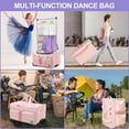 thumbnail image 2 of BRONKIGE Dance Bag With Garment Rack, 27 Inch Dance Competition Bag Garment Duffel Bag For Competition Events, Rolling Garment Bag Travel Dance Bag for Girls Boys, Pink, 2 of 7
