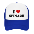 thumbnail image 2 of I Heart Spinach Love Food Funny Trucker Hat Mesh Cap Unisex Blue, 2 of 5