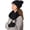 Black, variant on 3pcs Winter Beanie Hat Scarf and Touch Screen Gloves Set for Women Knit Hat with Faux Fur Ball Scarves Glove