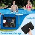 thumbnail image 2 of Bxaolu Above Ground Pool Storage Bag, 24"x20", Hanging Mesh Organizer with 6 Pockets for Swimming Toys, Metal Frame Pools, Towels & Beverages (1Pack, Black), 2 of 9