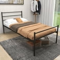 thumbnail image 1 of Giantex Twin Metal Platform Bed Frame, Mattress Foundation w/Strong Support Slats, No Box Spring Needed, Black, 1 of 7
