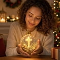 thumbnail image 6 of AURIGATE Lighted Acrylic Christmas Ball Ornament, Clear Xmas Bauble with Prominent Cross Design Warm LED String Light, Tree Holiday Hanging Decoration for Home Gift, 6 of 7
