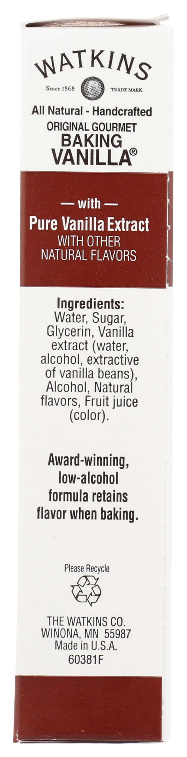 Pack of 12, Watkins All Natural Original Baking Vanilla, 2 oz