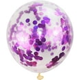 thumbnail image 2 of KIRIKOU 24 piezas juego de bolas de papel multicolor Globo de fiesta de látex de 12 pulgadas para decoración de fiesta, bodas, compromisos, novias, cumpleaños y ducha (morado), 2 of 2