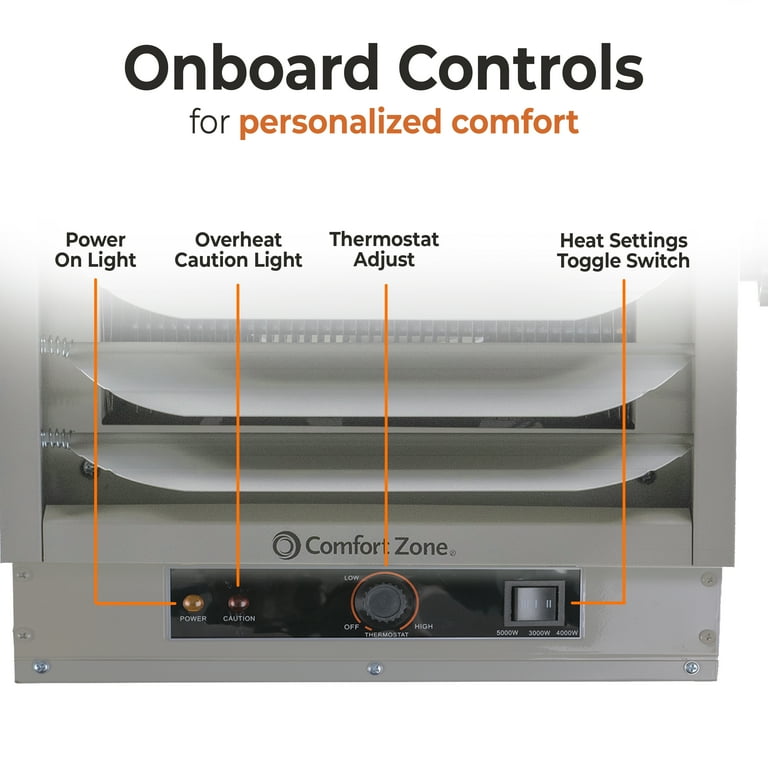 7500 Watt Comfort Zone 5000 Watt Heater Manual Ceiling Heater