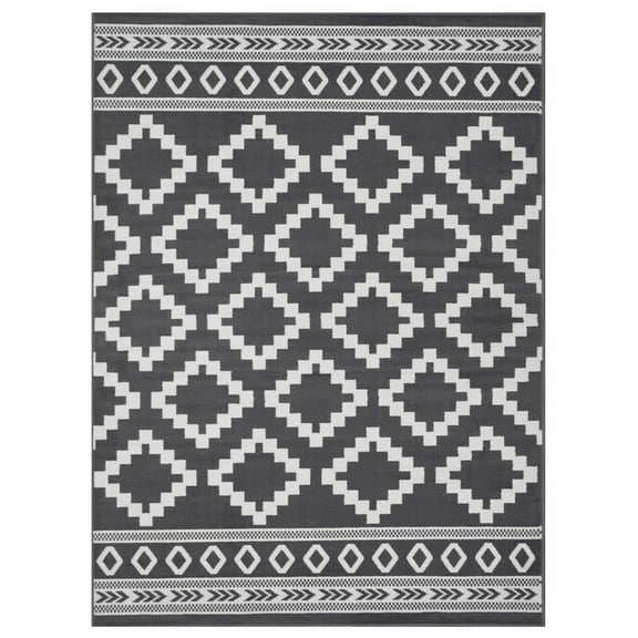 Allstar Living Room Area Rug with Beni Ourain design in Grey