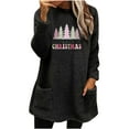 thumbnail image 2 of Sakmal Oversized Sweaters for Women 2025 Soft Tunic Black Christmas Tops Graphic Casual Crew Neck Sweaters with Pockets, 2 of 5