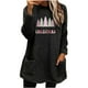 thumbnail image 2 of Suéter de cuello redondo para mujer, blusa holgada de manga larga con bolsillos y estampado de invierno, 2 of 4