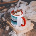 thumbnail image 5 of 3dRose, Aztec Andes Tribal Geometric Pattern Blue and White, 15oz Two-Tone Red Mug, 5 of 7