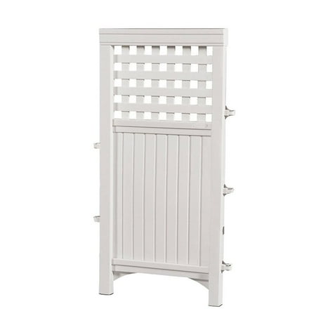 1 Outdoor Enclosure - Suncast Outdoor Garden Yard 4 Panel Screen Enclosure Gated Fence, White (2 Pack)