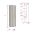 thumbnail image 6 of Newboti Furniture Nala Cleaning Cabinet, Double Door Cabinet, Four Legs, Five Shelves -Light Gray / White 32339, 6 of 7