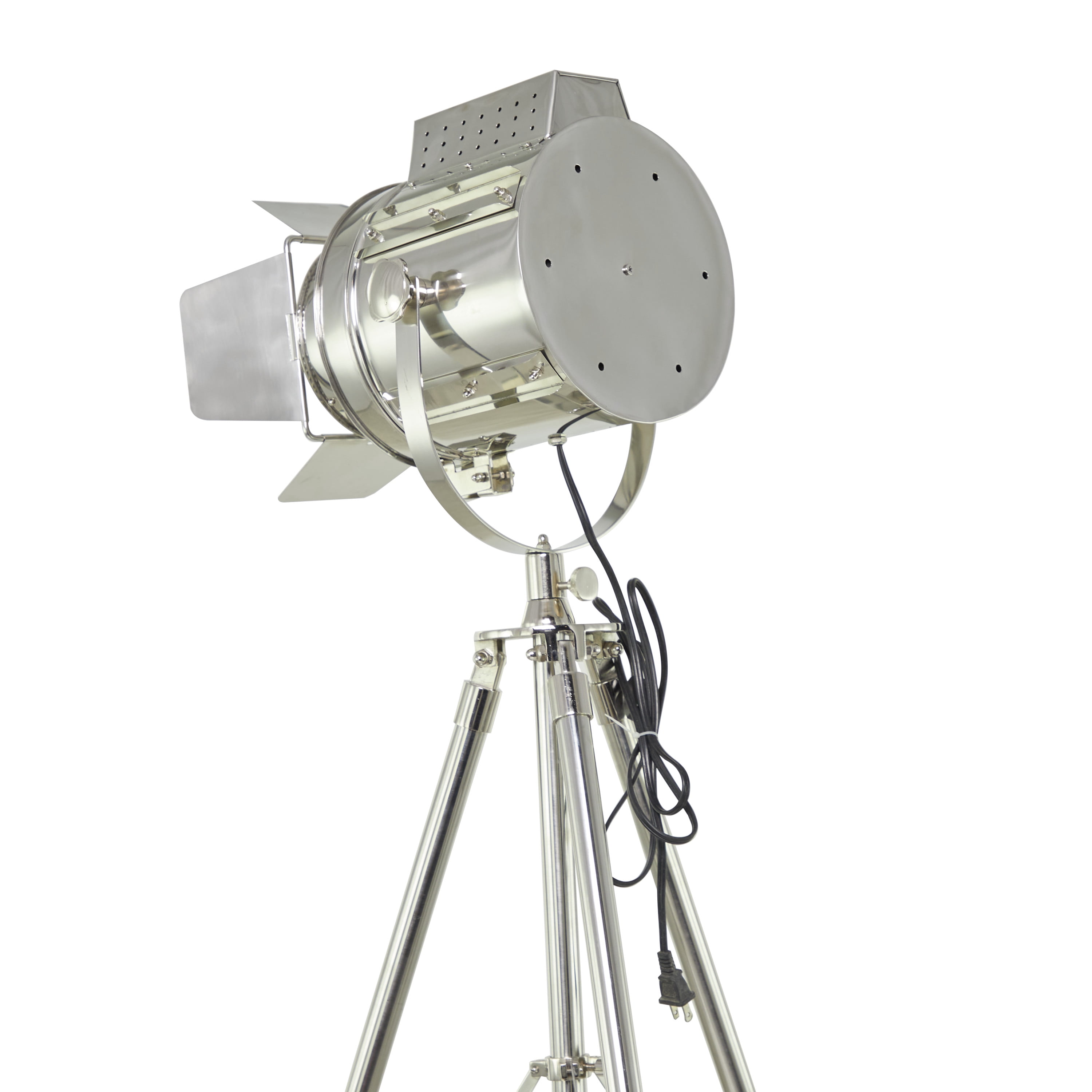 DecMode 64" Silver Floor Lamp with Silver Metal Shade