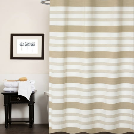 Nowell 100% Cotton Fabric Striped Shower Curtain 70" x 72"