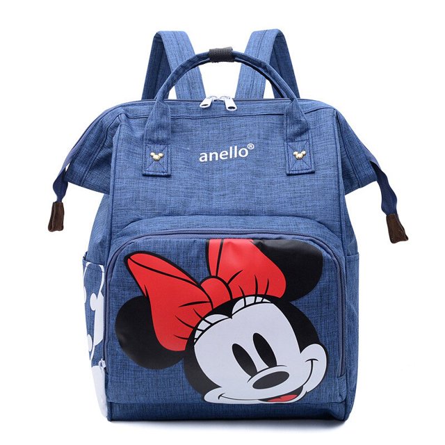 Bolsa de pañales de bebé de Minnie de Disney, mochila de marca de lujo, bolsa de pañales multifunción ALTERAccessrespiration EvaluBaby Goods zhangyuxiang unisex