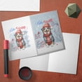 thumbnail image 3 of Hello Winter Miniature American Shepherd Smiling in Red Scarf Hat Welcome Christmas 5x7in Folded Greeting Card MAS Dog Lover Gifts Single Note Card with Envelope - 00017, 3 of 5
