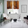 thumbnail image 4 of Orange Forest Kitchen Curtains Small Short 39 Inch Length, Fall Tree Botanical Maple Leaf Grommet Top Bedroom Living Room Curtains, Light Filtering Cafe Curtain Drapes 2 Panels Set 55''x39'', 4 of 9